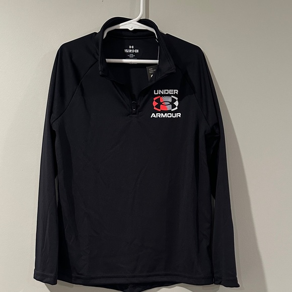 Under Armour‎ Youth Small Black Velocity Tech 1/4 Zip Pullover Top - Picture 2 of 5